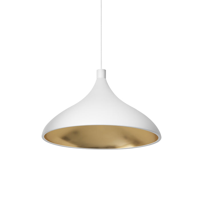 Swell LED Pendant Light in White/Brass (XL-Wide).