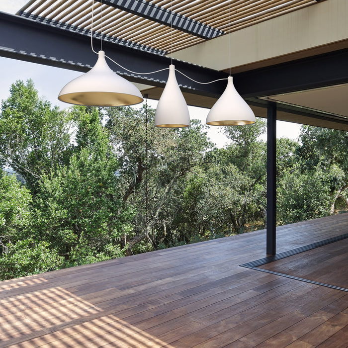 Swell LED String Mixed Pendant Light in Outside Area.