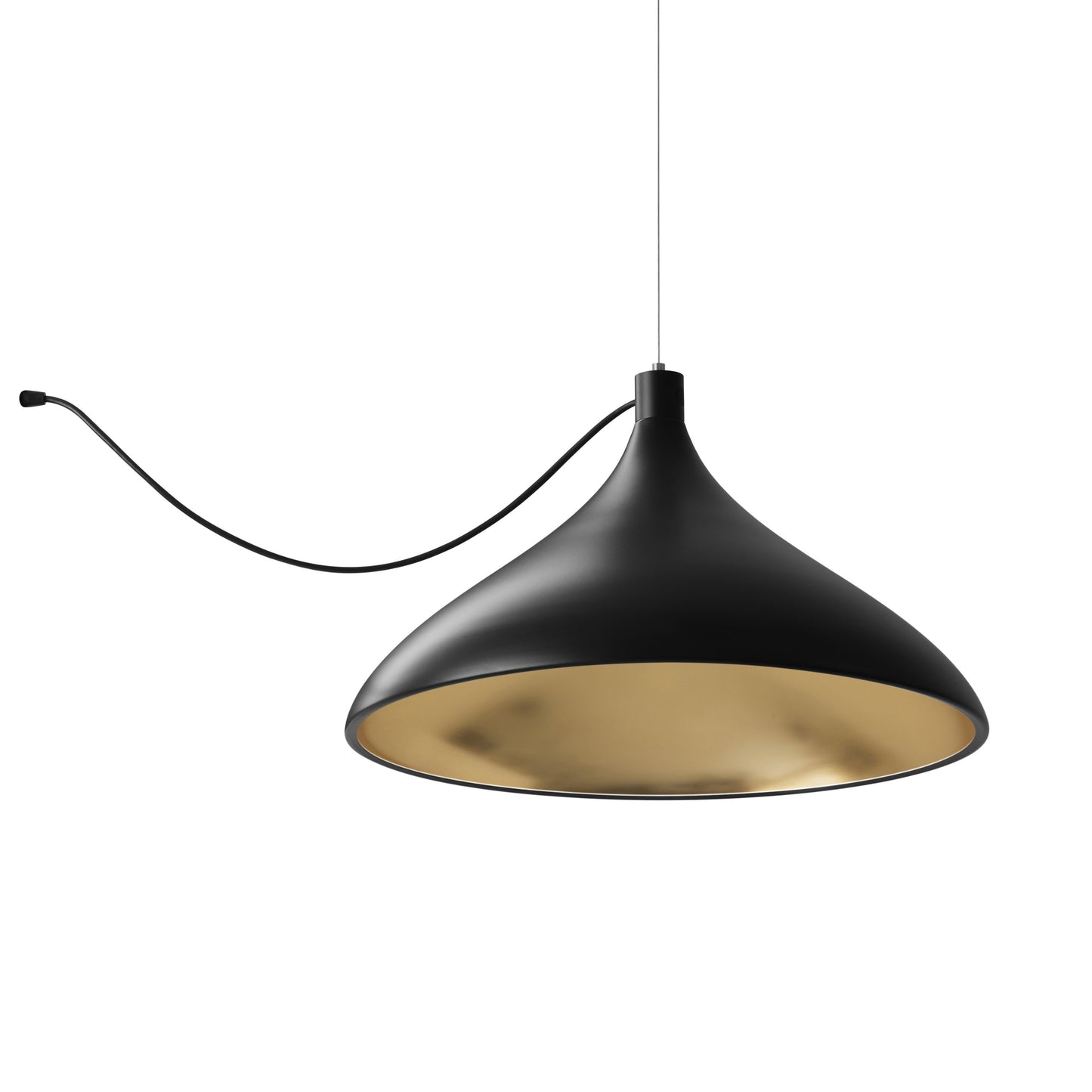 Swell LED String Pendant Light in Black/Brass (Wide).