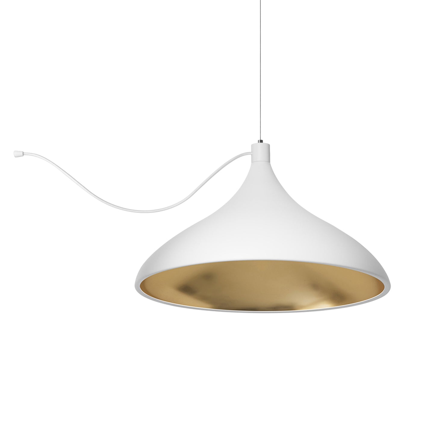 Swell LED String Pendant Light in White/Brass (Wide).