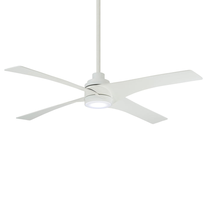 Swept LED Ceiling Fan in Flat White.