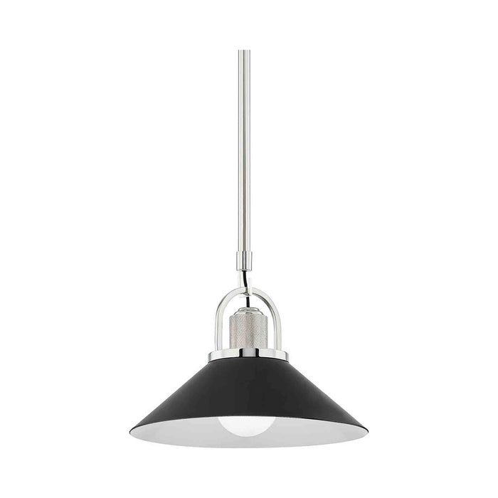 Syosset Pendant Light in Small/Polished Nickel/Black.