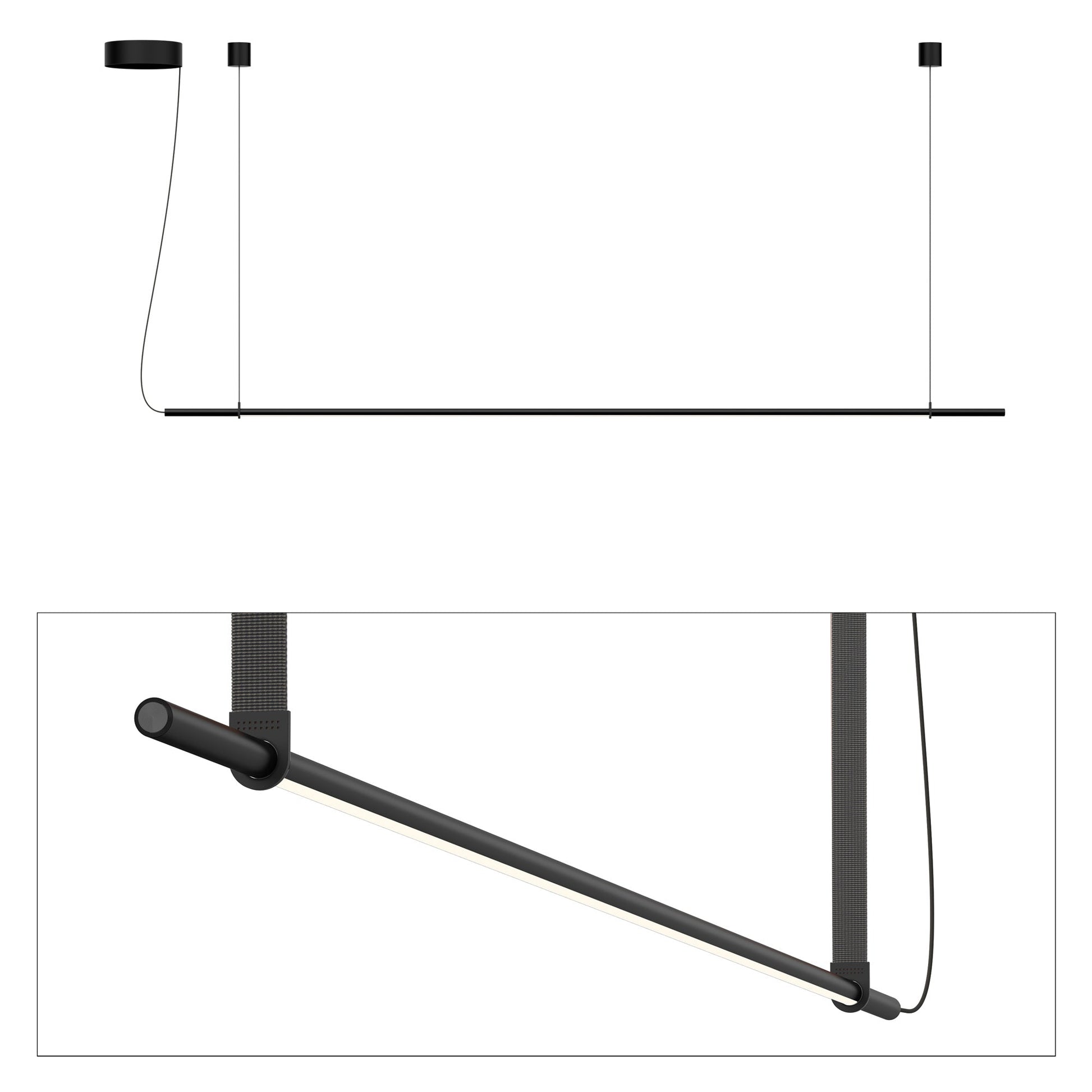 T.O. LED Pendant Light in Matte Black/Graphite (1-Light).