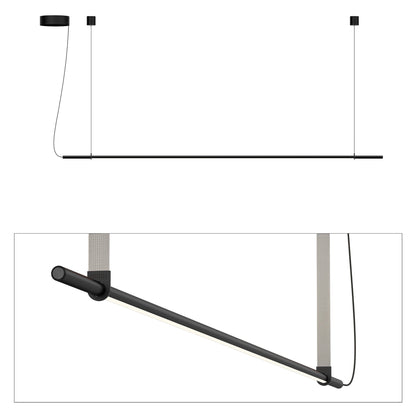 T.O. LED Pendant Light in Matte Black/Light Grey (1-Light).