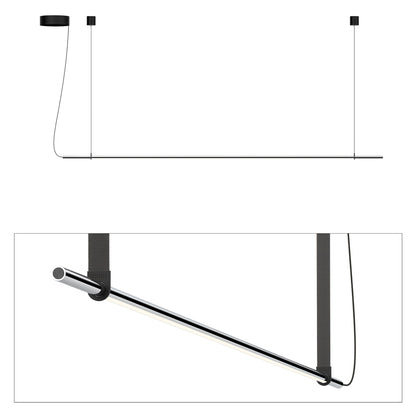 T.O. LED Pendant Light in Matte Chrome/Graphite (1-Light).