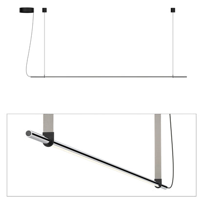 T.O. LED Pendant Light in Matte Chrome/Light Grey (1-Light).