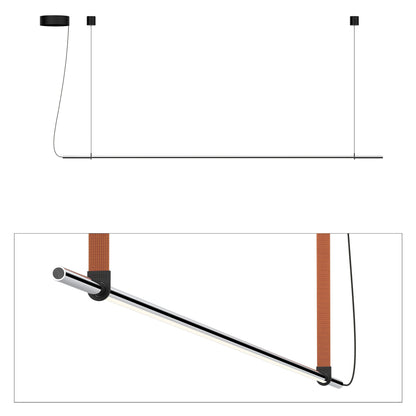 T.O. LED Pendant Light in Matte Chrome/Burnt Orange (1-Light).