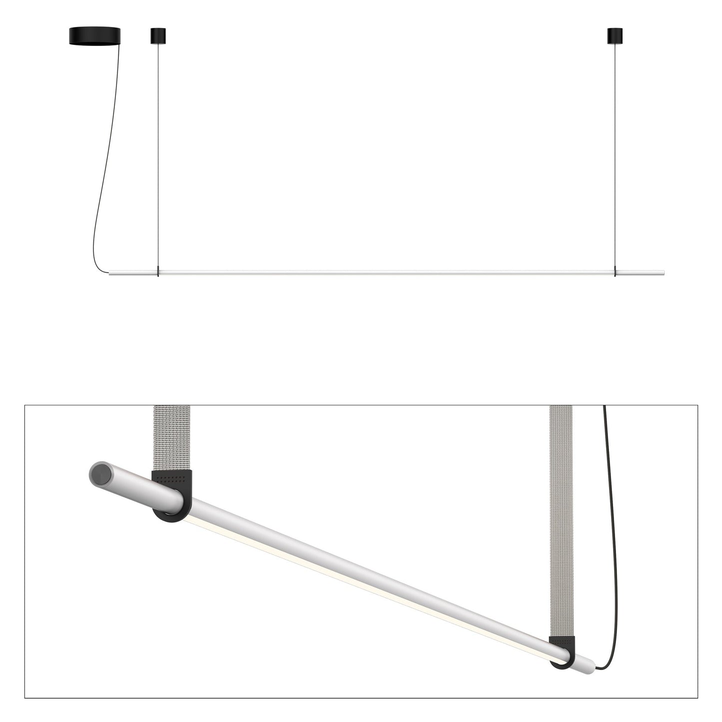 T.O. LED Pendant Light in Matte Light Grey/Light Grey (1-Light).