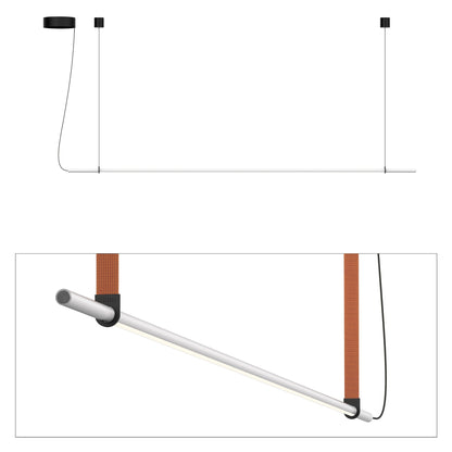 T.O. LED Pendant Light in Matte Light Grey/Burnt Orange (1-Light).