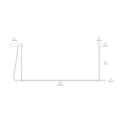 T.O. LED Pendant Light - line drawing.