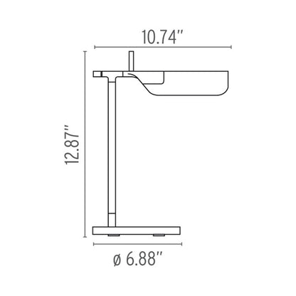 Tab LED Table Lamp Line Drawing.