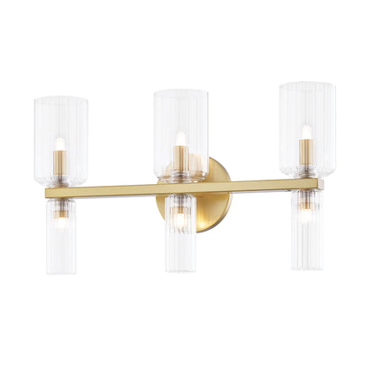 Tabitha Bath Vanity Light in Aged Brass (6-Light).