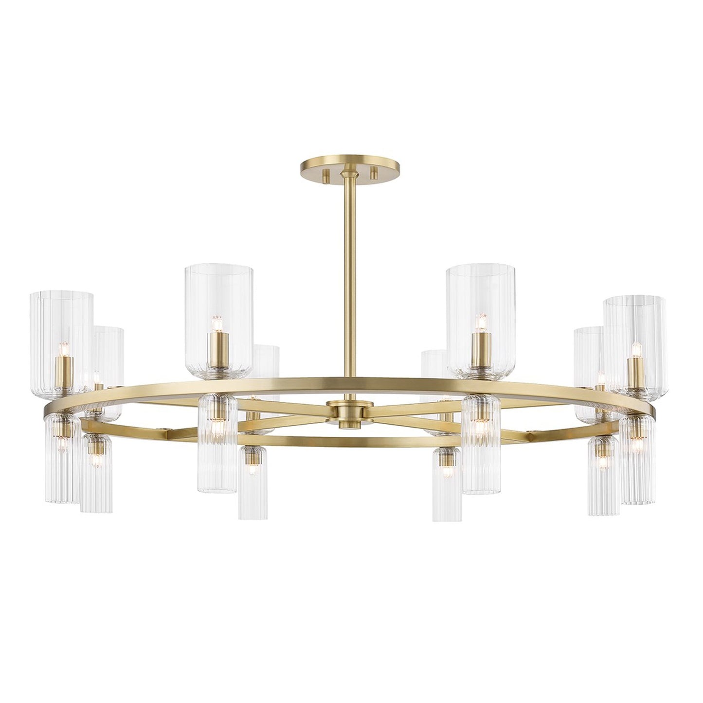 Tabitha Chandelier in Clear and Brass.