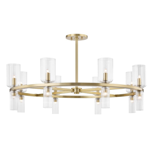 Tabitha Chandelier in Clear and Brass.