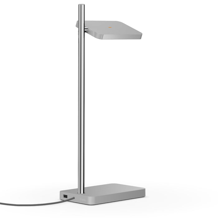 Talia LED Table Lamp in Grey/Silver Post.