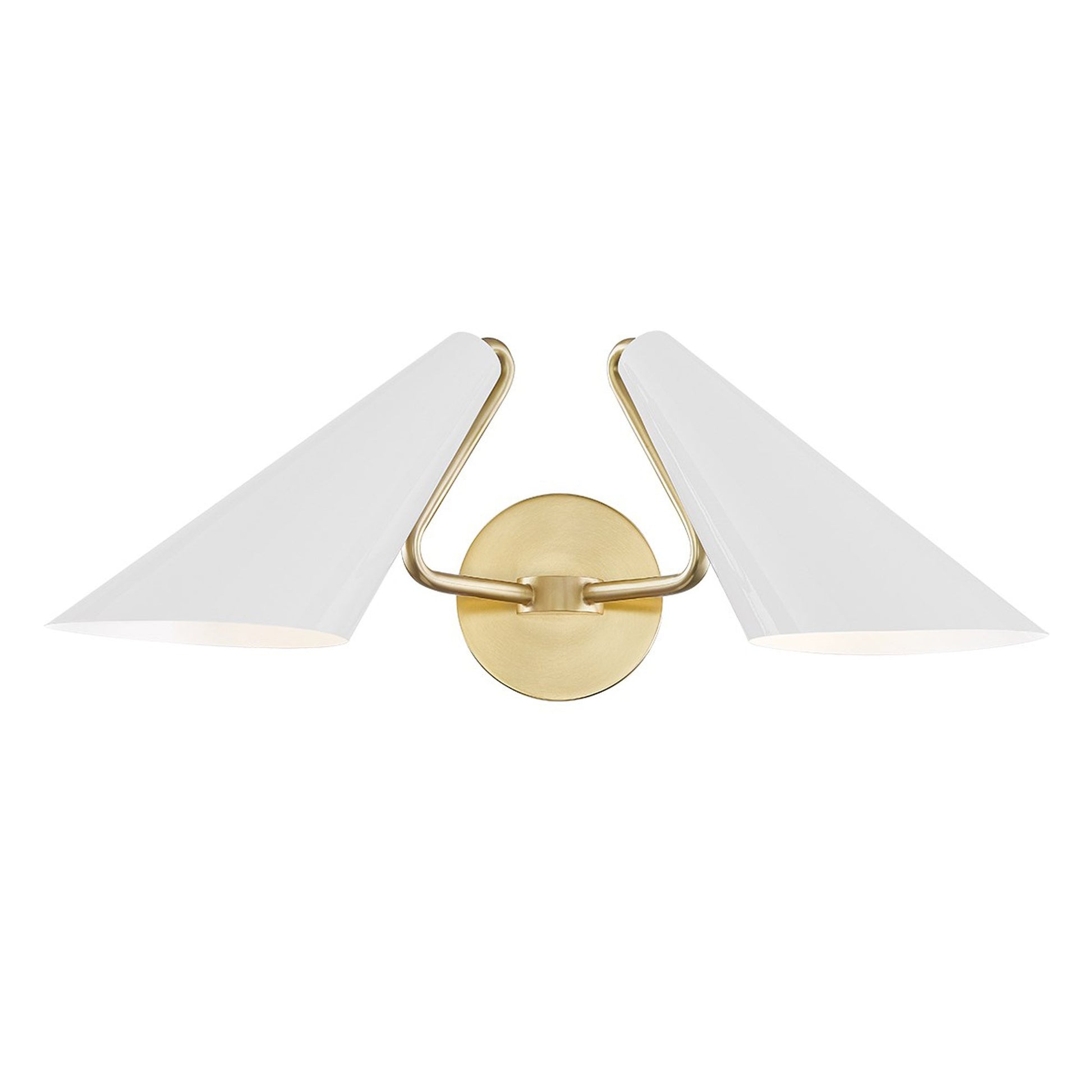 Talia Wall Light in Aged Brass / Dove Gray (2-Light).