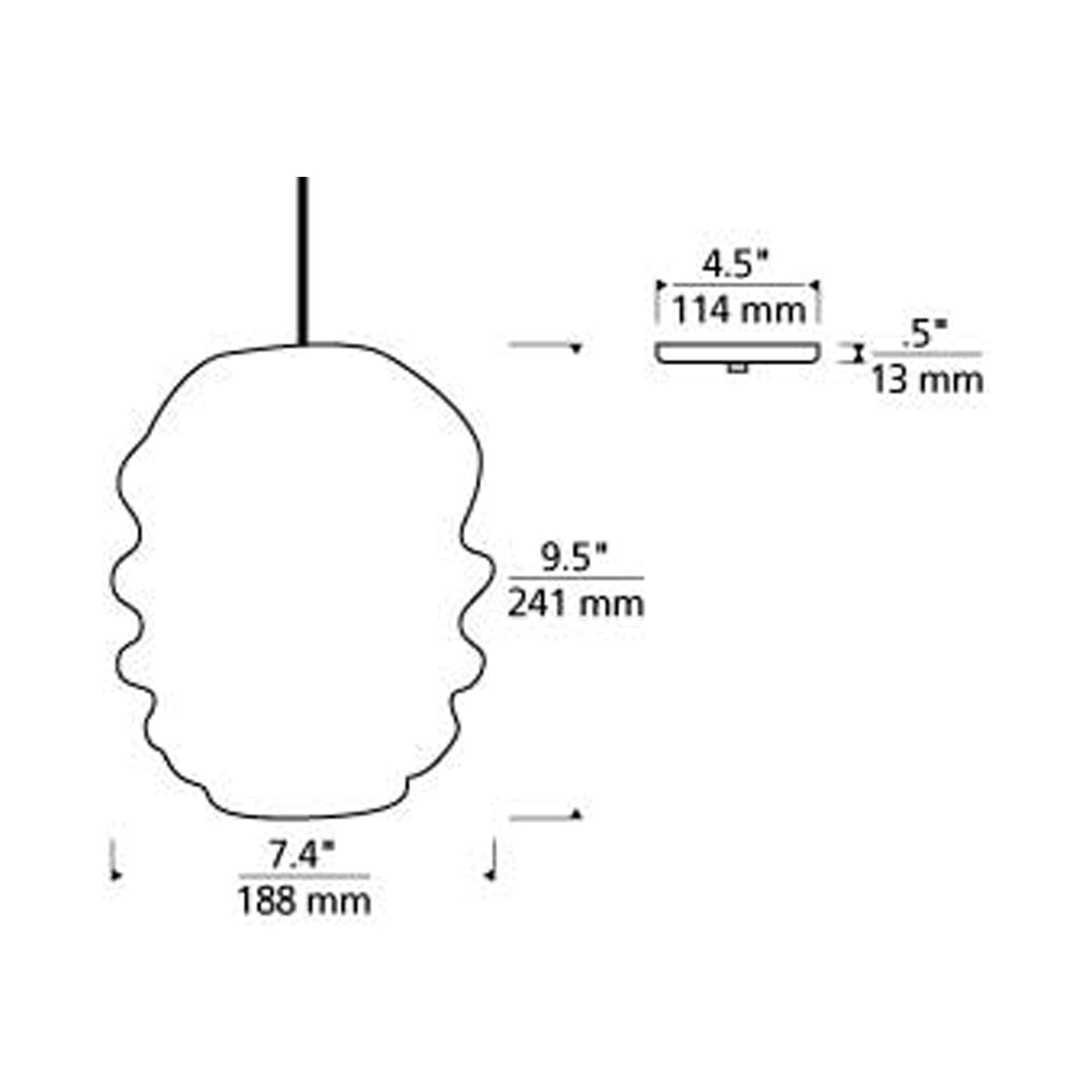 Audra Grande Pendant Light - line drawing.