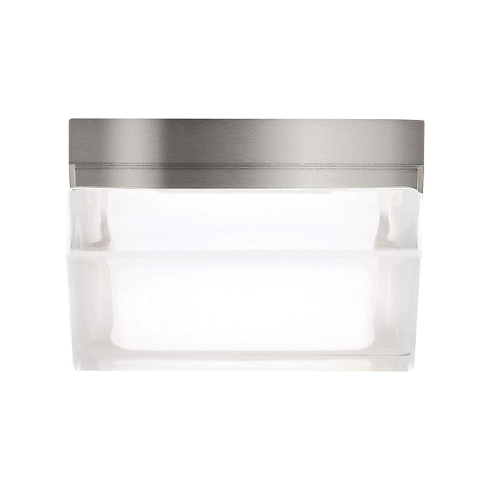 Boxie LED Flush Mount Ceiling Light in Satin Nickel (Small).