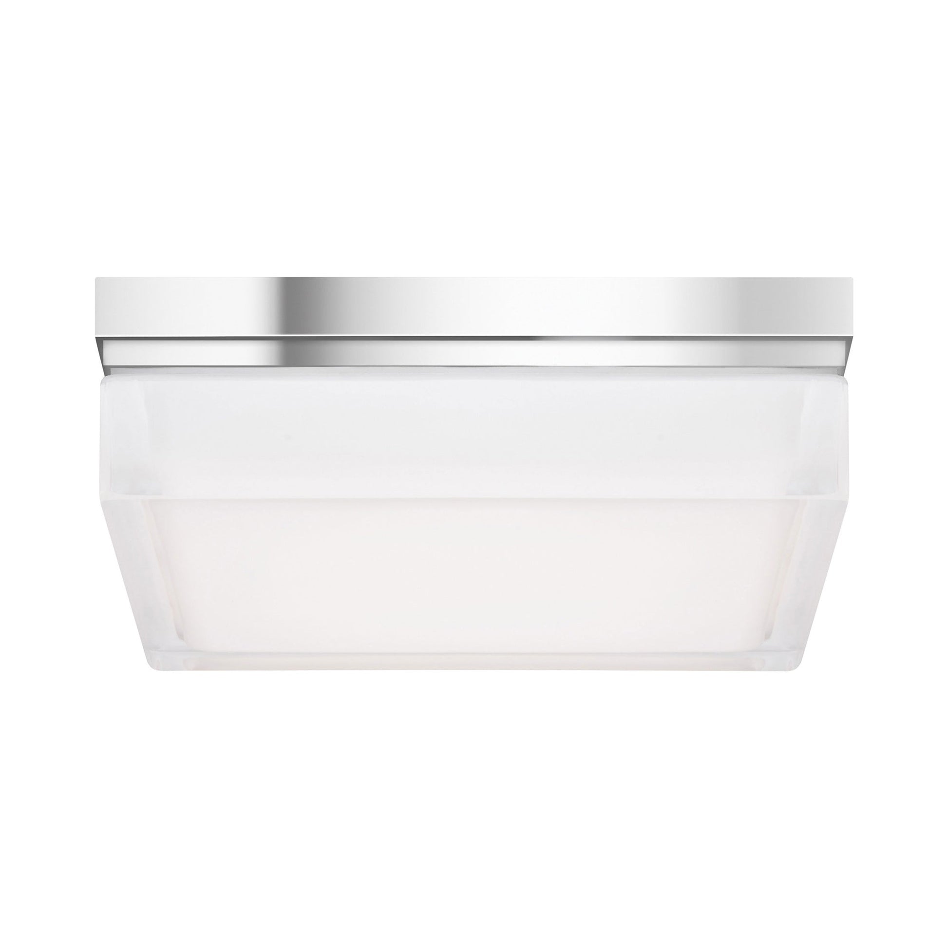 Boxie LED Flush Mount Ceiling Light in Chrome (Large).