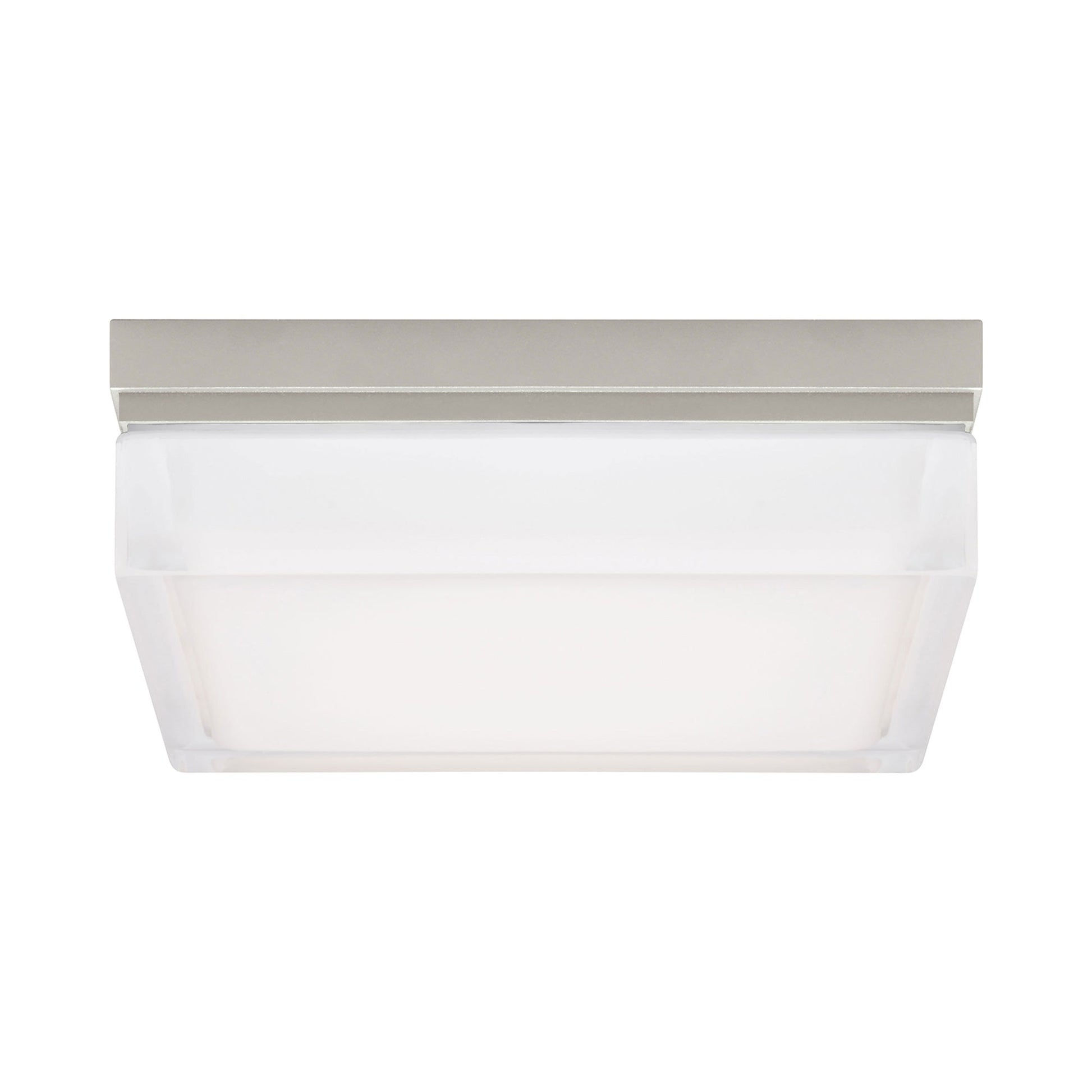 Boxie LED Flush Mount Ceiling Light in Satin Nickel (Large).