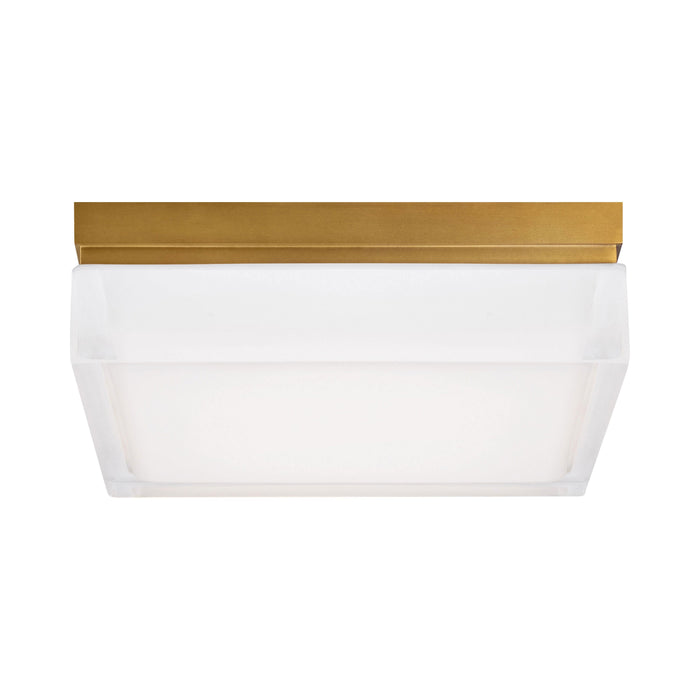 Boxie LED Flush Mount Ceiling Light in Aged Brass (Large).