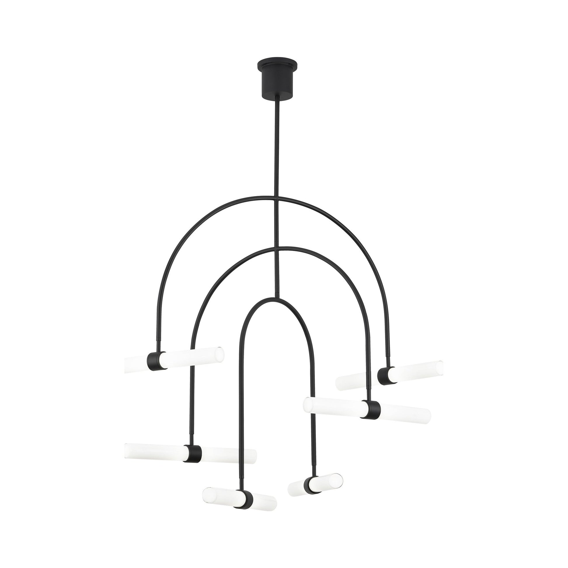 Calumn LED Chandelier in Nightshade Black (6-Light).