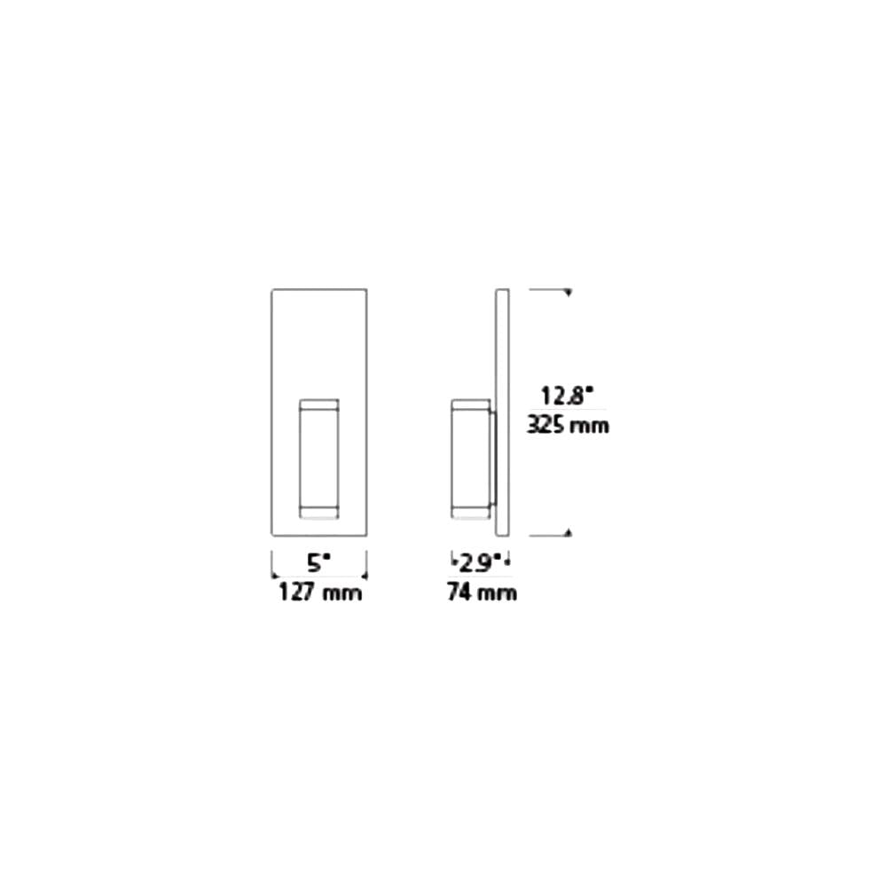 Dobson II LED Wall Light - line drawing.