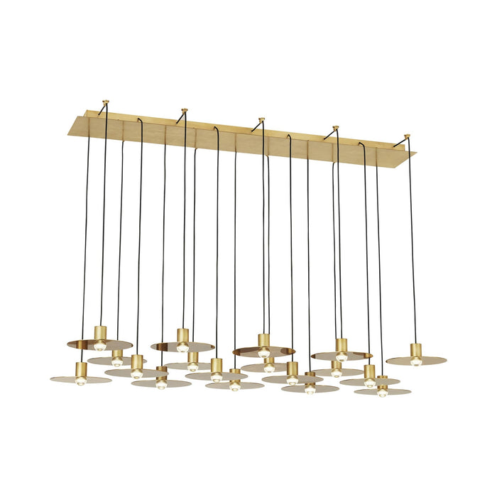Eaves LED Chandelier in Natural Brass (18-Light).