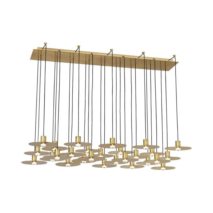 Eaves LED Chandelier in Natural Brass (27-Light).