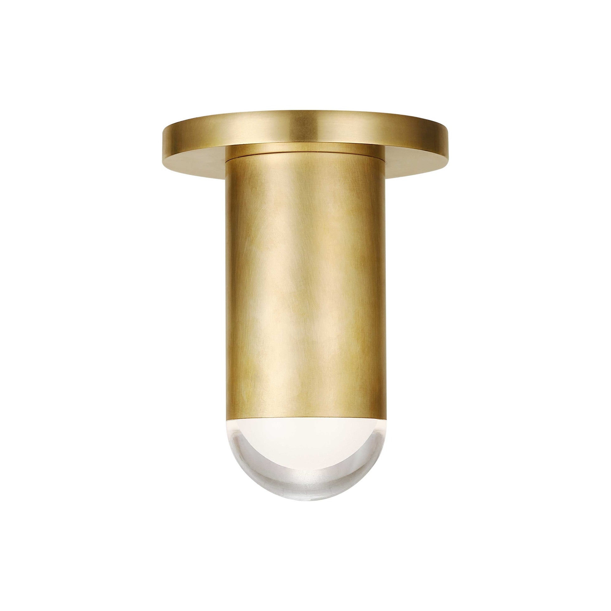 Ebell LED Semi Flush Mount Ceiling Light in Natural Brass (Small).