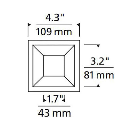 ELEMENT 3-Inch Square Bevel Recessed Trim - line drawing.