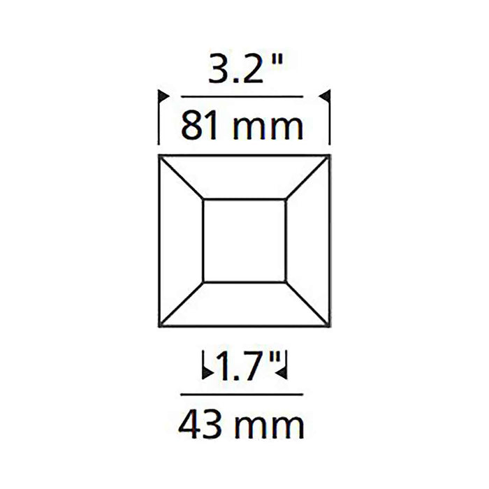 ELEMENT 3-Inch Square Bevel Recessed Trim - line drawing.