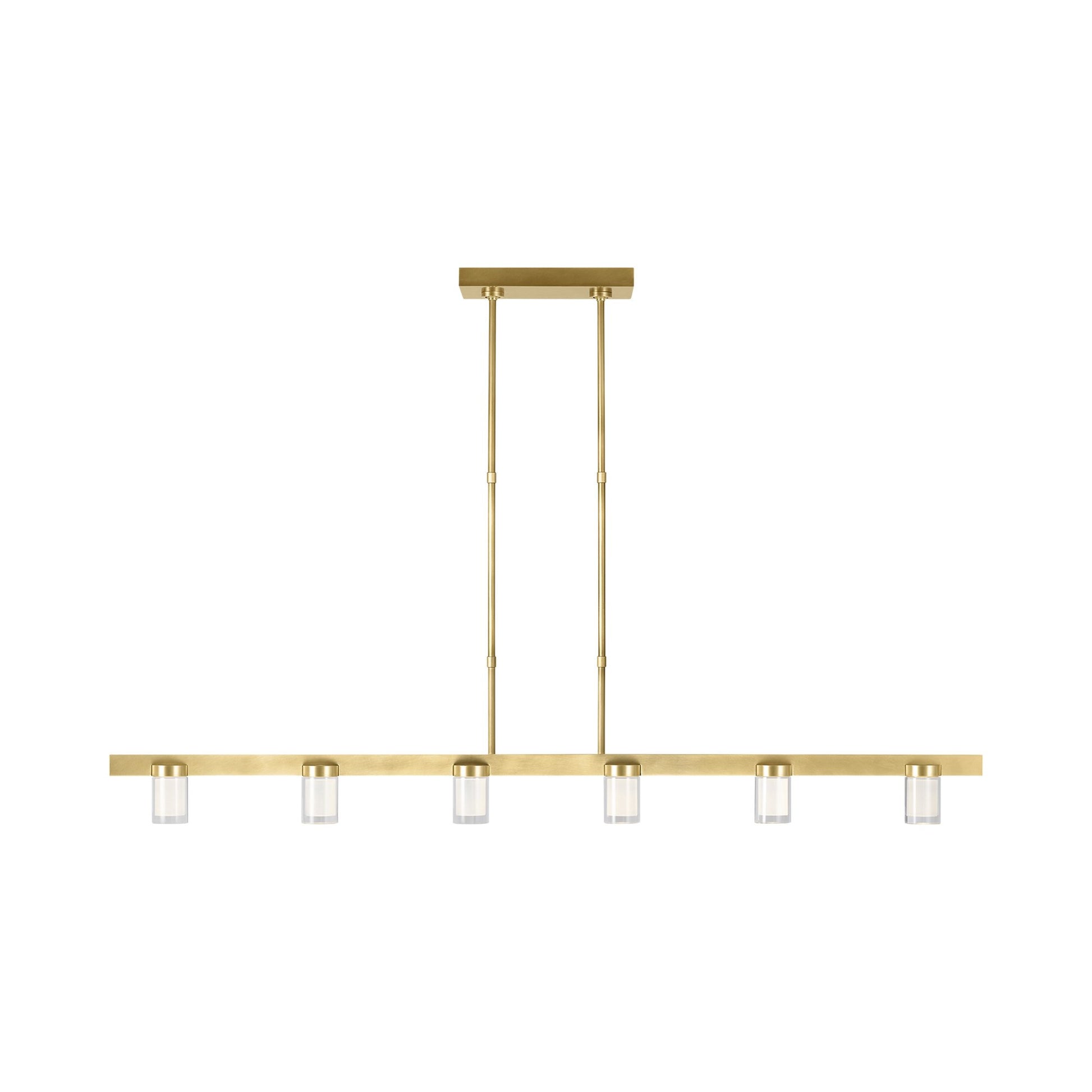 Esfera LED Linear Pendant Light in Natural Brass.