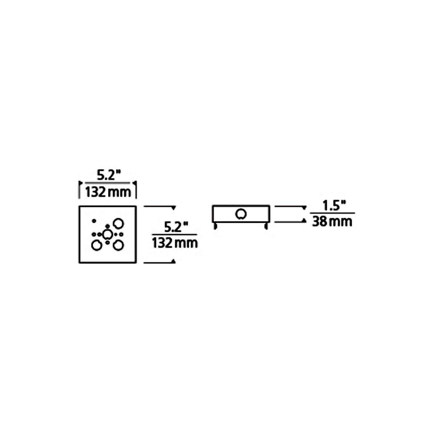 Exo Ceiling Junction Box - line drawing.