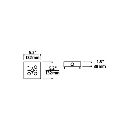 Exo Ceiling Junction Box - line drawing.