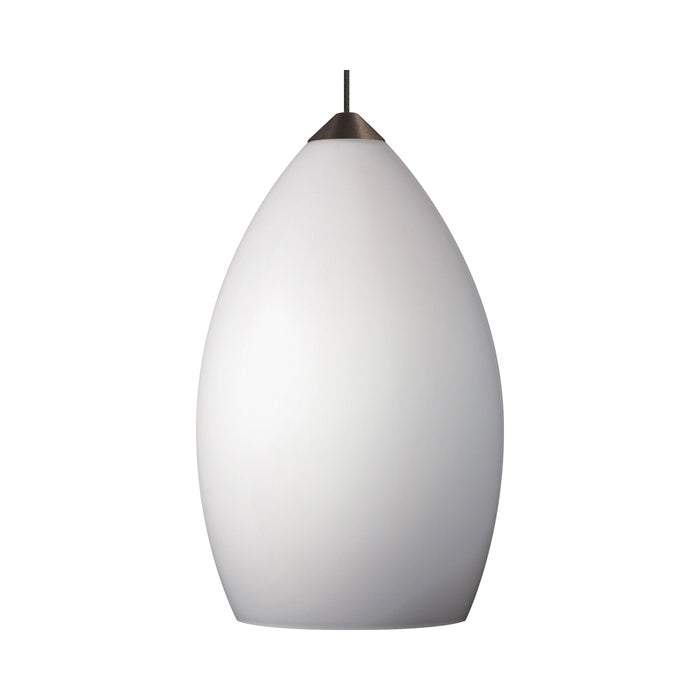 Firefrost Low Voltage Pendant Light in White/Antique Bronze.