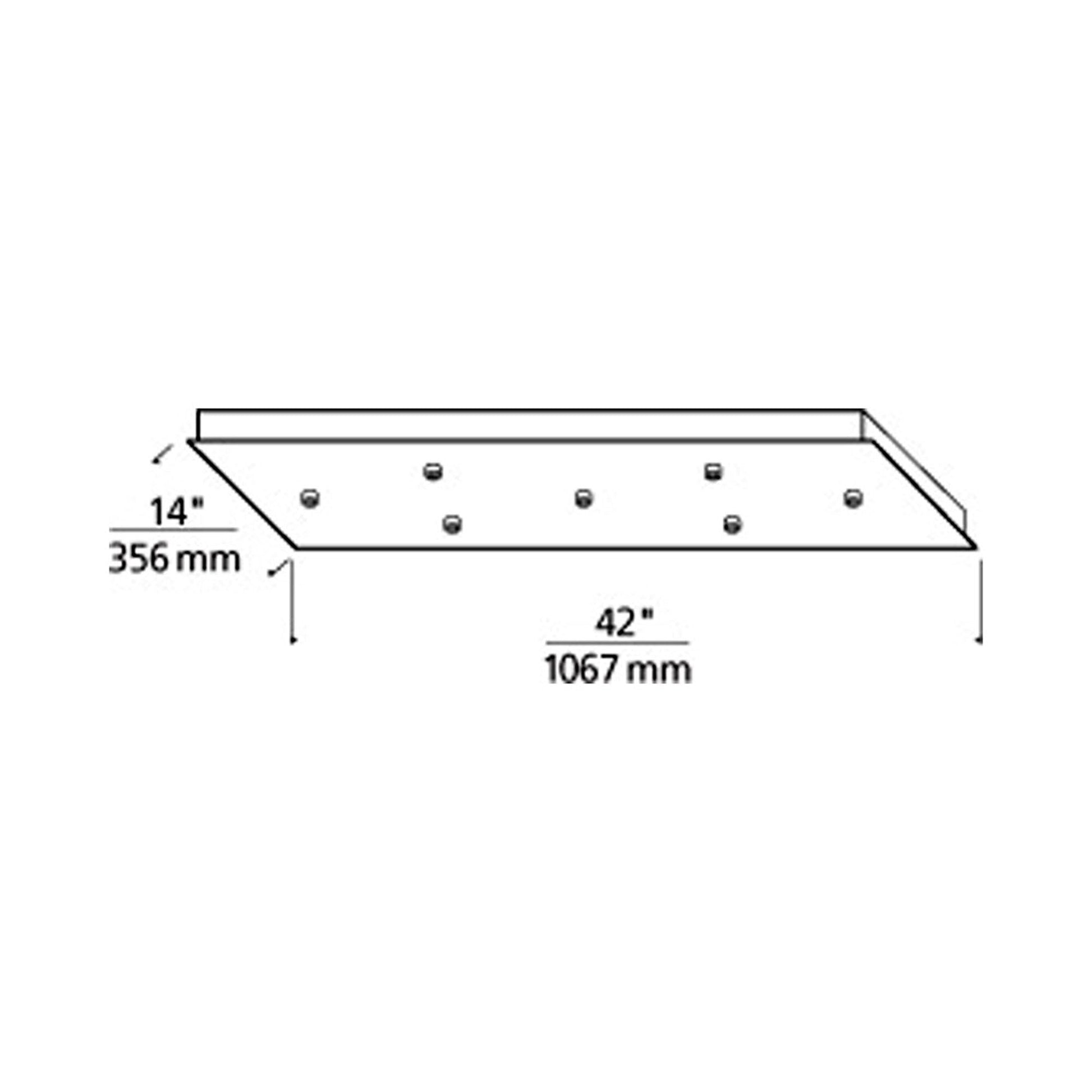 FreeJack Rectangle Canopy - 7 Port - line drawing.