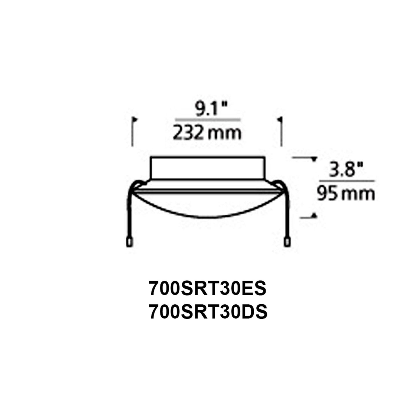 Kable Lite Surface Transformer - line drawing.