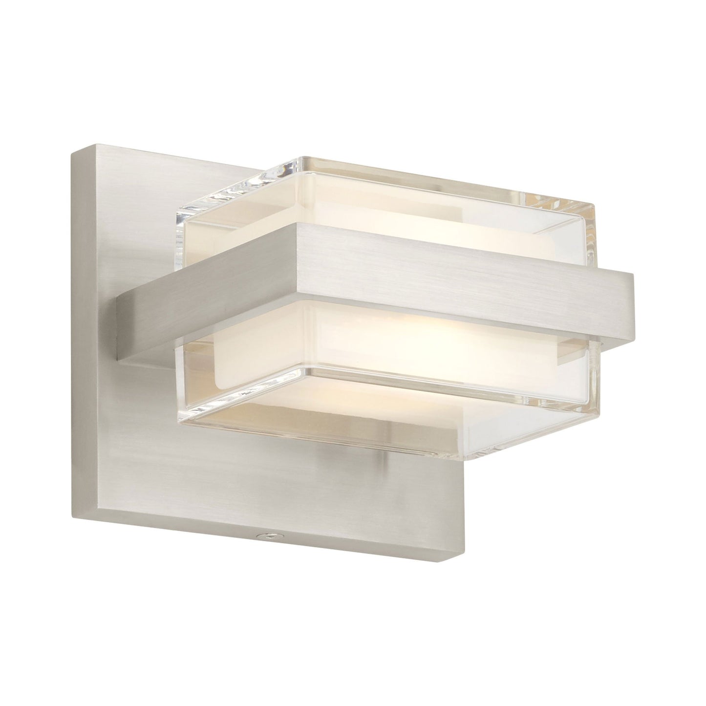 Kamden 1-Light LED Bath Wall Light in Satin Nickel.