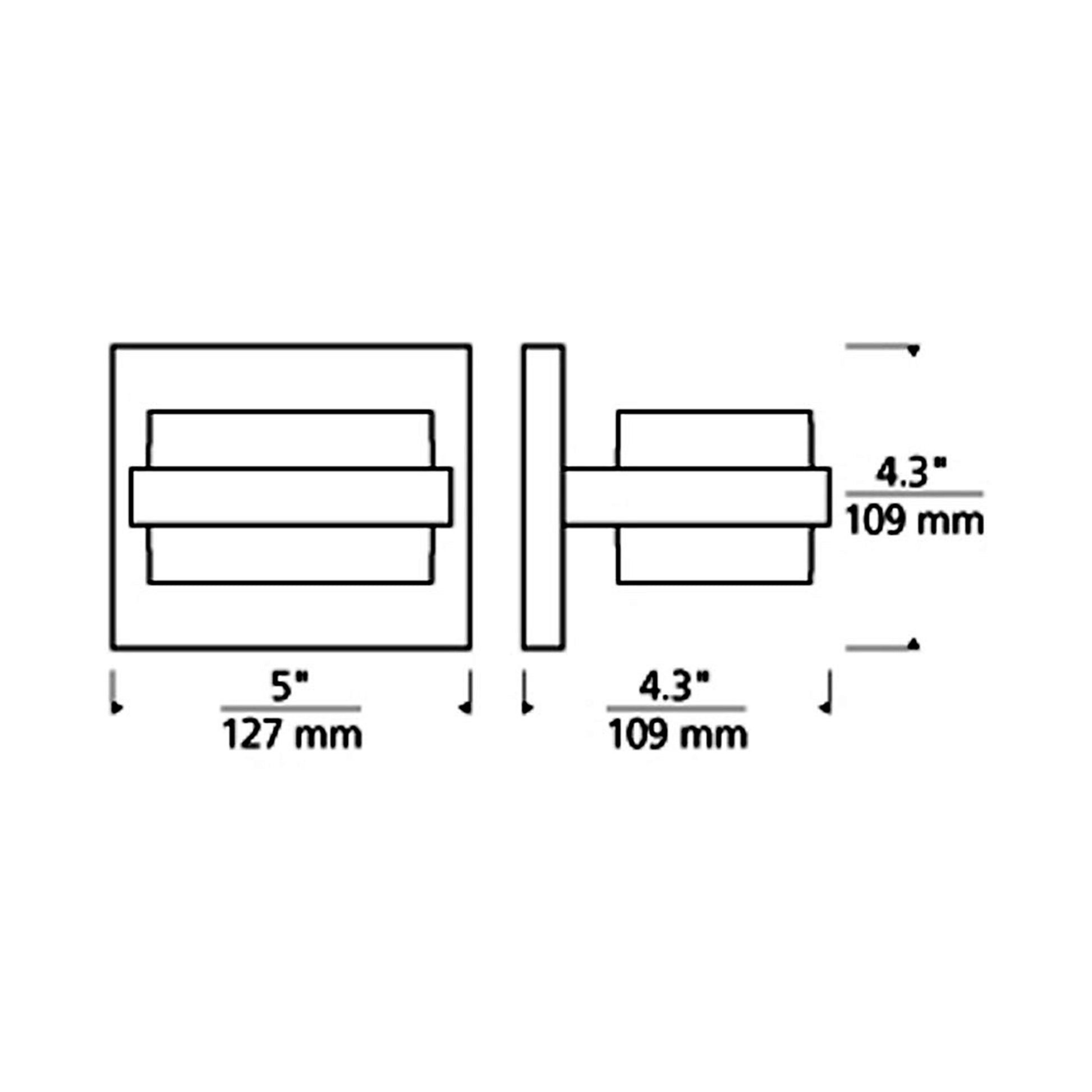 Kamden 1-Light LED Bath Wall Light - line drawing.