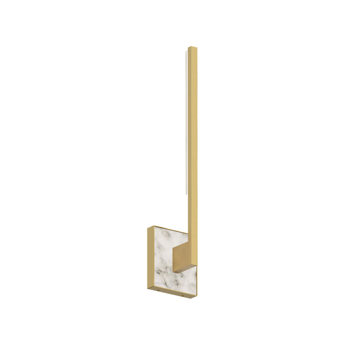 Klee LED Wall Light in Natural Brass/White Marble (Small).