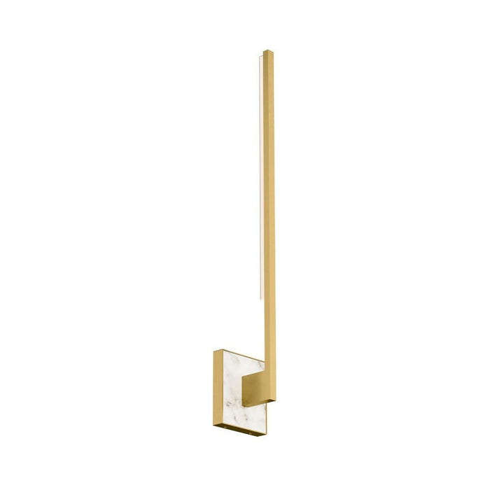 Klee LED Wall Light in Natural Brass/White Marble (Large).