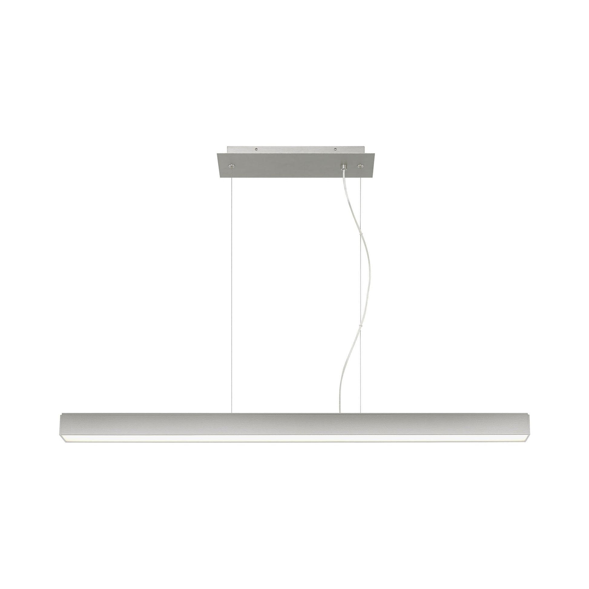 Knox LED Linear Suspension Light in Satin Nickel.