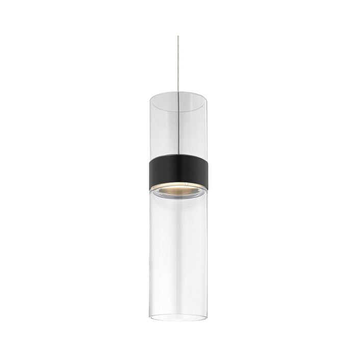 Manette Low Voltage LED Pendant Light in Black/Satin Nickel/Clear/Clear.