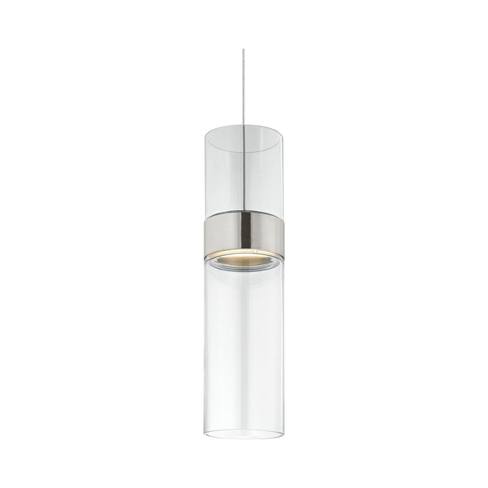 Manette Low Voltage LED Pendant Light in Satin Nickel/Satin Nickel/Clear/Clear.