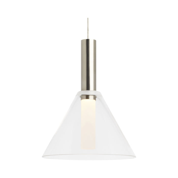 Mezz LED Low Voltage Pendant Light in Clear/Satin Nickel.