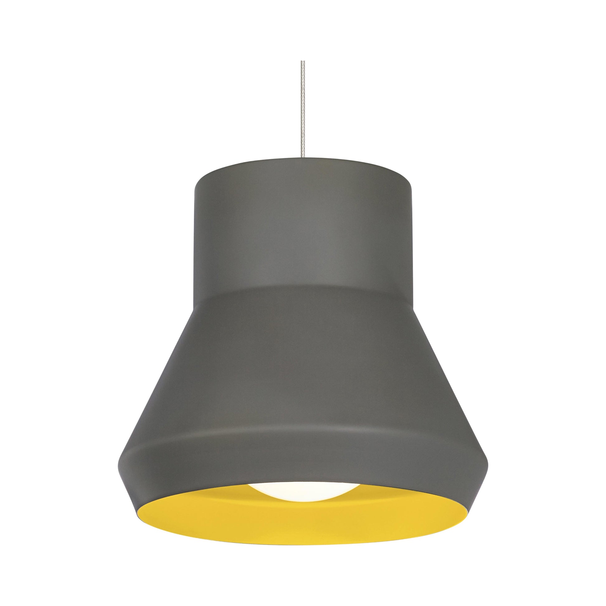 Milo Pendant Light in Gray/Chartreuse.