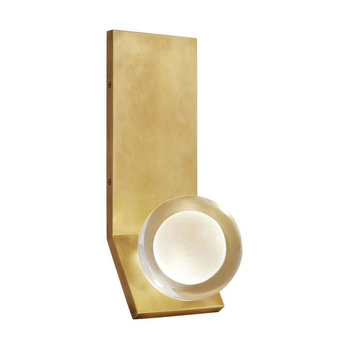 Mina LED Wall Light in Natural Brass.
