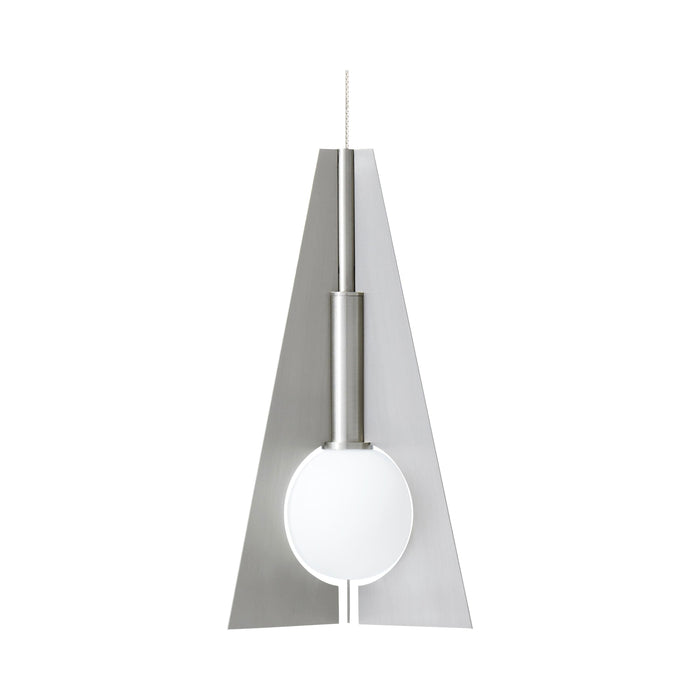 Mini Orbel Pyramid LED Low Voltage Pendant Light in Satin Nickel.