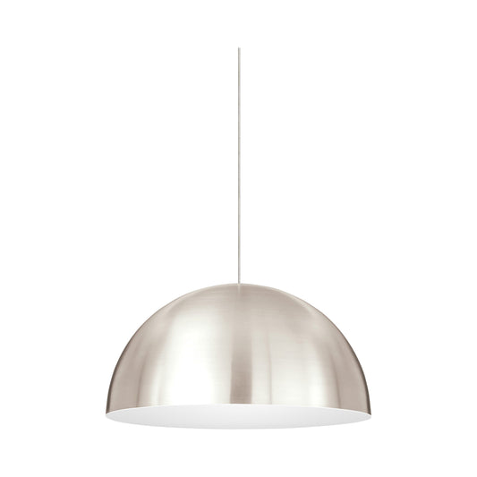 Mini Powell Street LED Low Voltage Pendant Light in Satin Nickel/White.